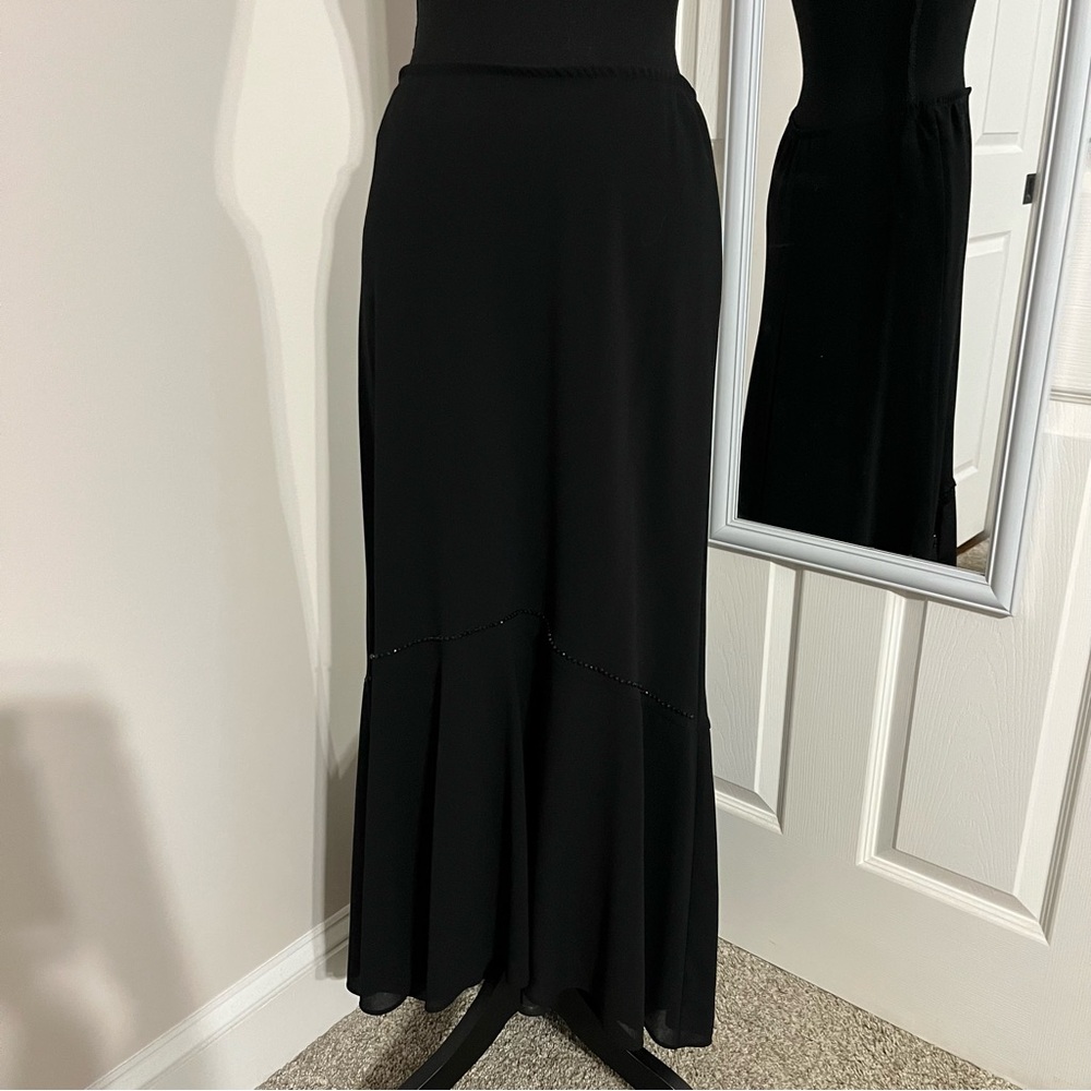 J.R. Nites by Caliendo Long Black Beaded Skirt Women's Size 10